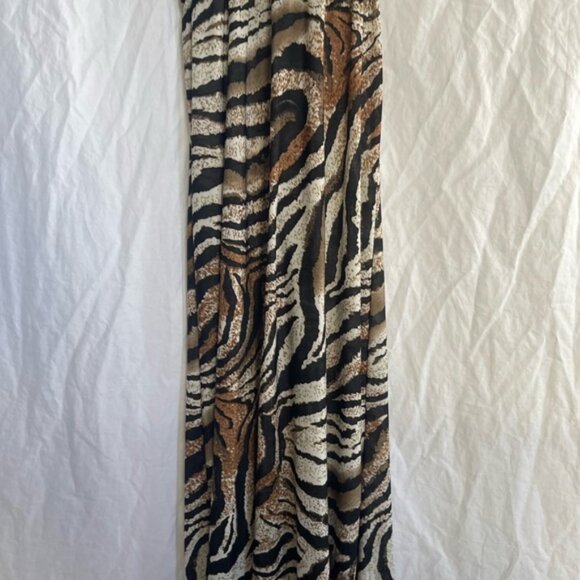 FCNY Vintage Y2K Zebra Print Halter Maxi Dress Size Small - Picture 4 of 14